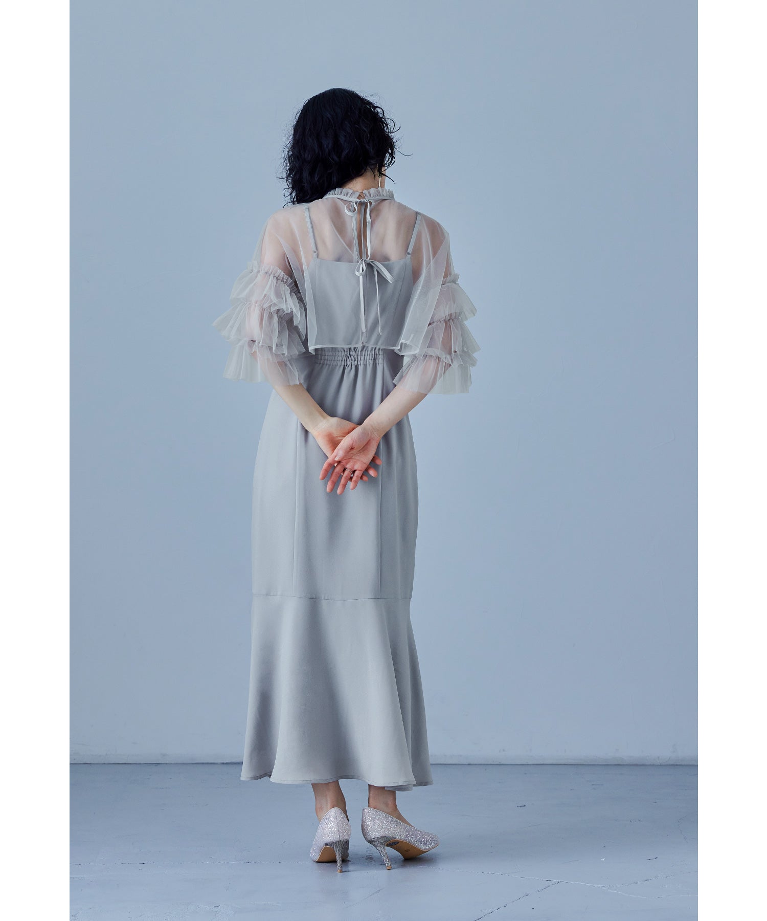 低身長用サイズあり】リボンチュールボレロセットドレス パーティー