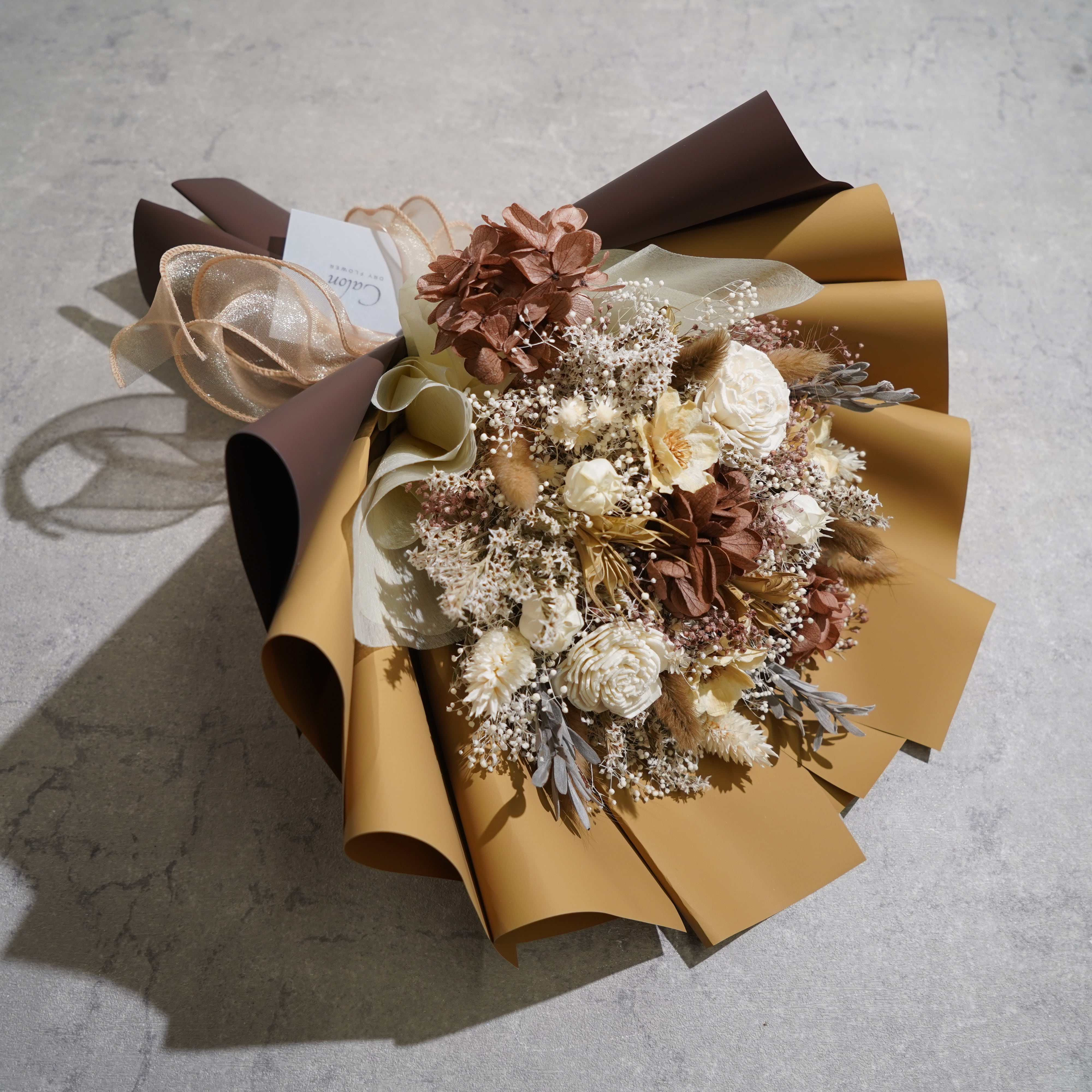 ドライフラワーの花束 Mサイズ ブラウン M-566≪限定1点≫