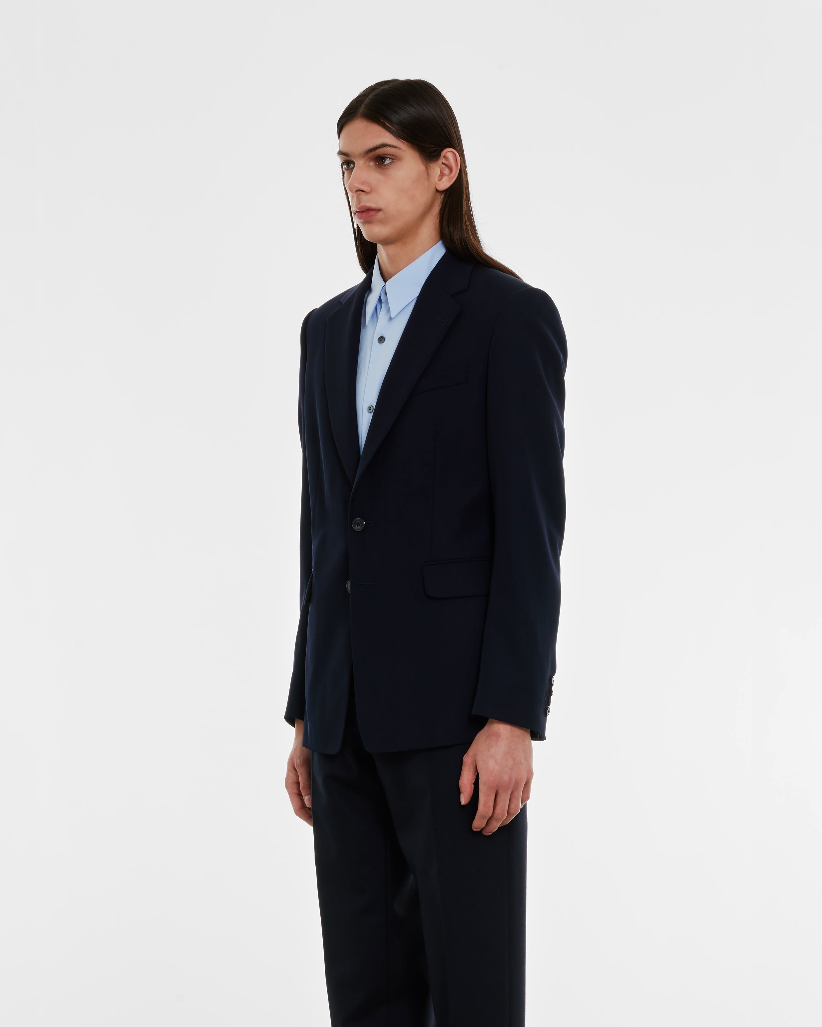 Dries Van Noten: Men's Single Breasted Blazer (Navy) | DSML E-SHOP