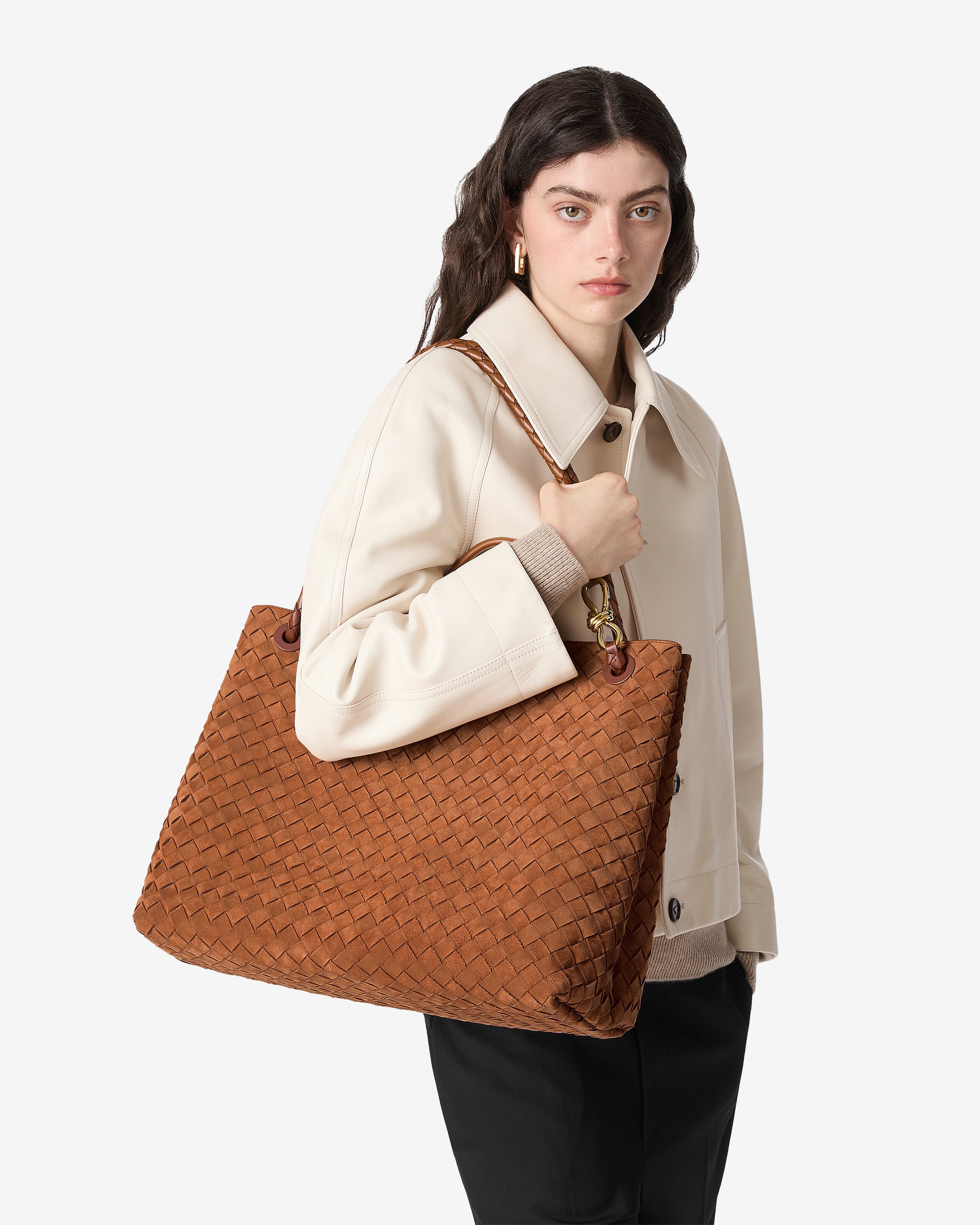 Bottega Veneta: Large Andiamo Bag (Amber) | DSML E-SHOP