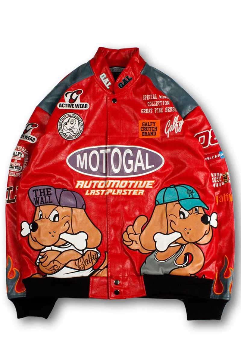 GALFY (ガルフィー) 走り屋犬革 JKT-RED / ロックファッション