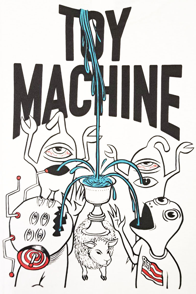 TOY MACHINE (トイマシーン) BLOOD HAND LONG TEE WHITE / ロック