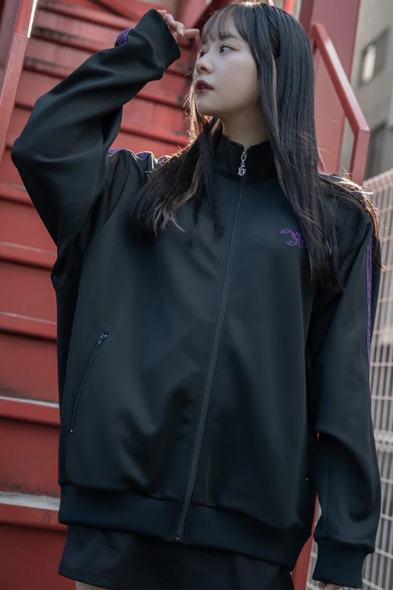 gibous(ギボス) logo jersey scorpion black purple tops / ロック