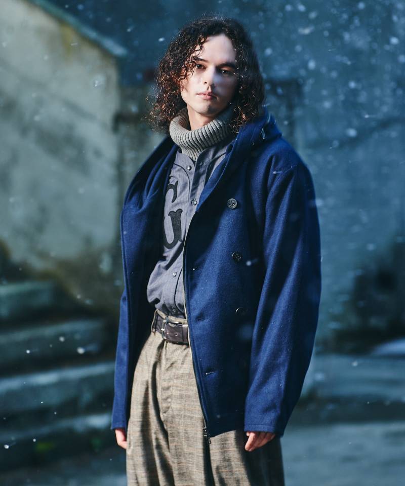 予約商品】glamb(グラム)Carol Pea Coat / キャロルピーコート - Navy