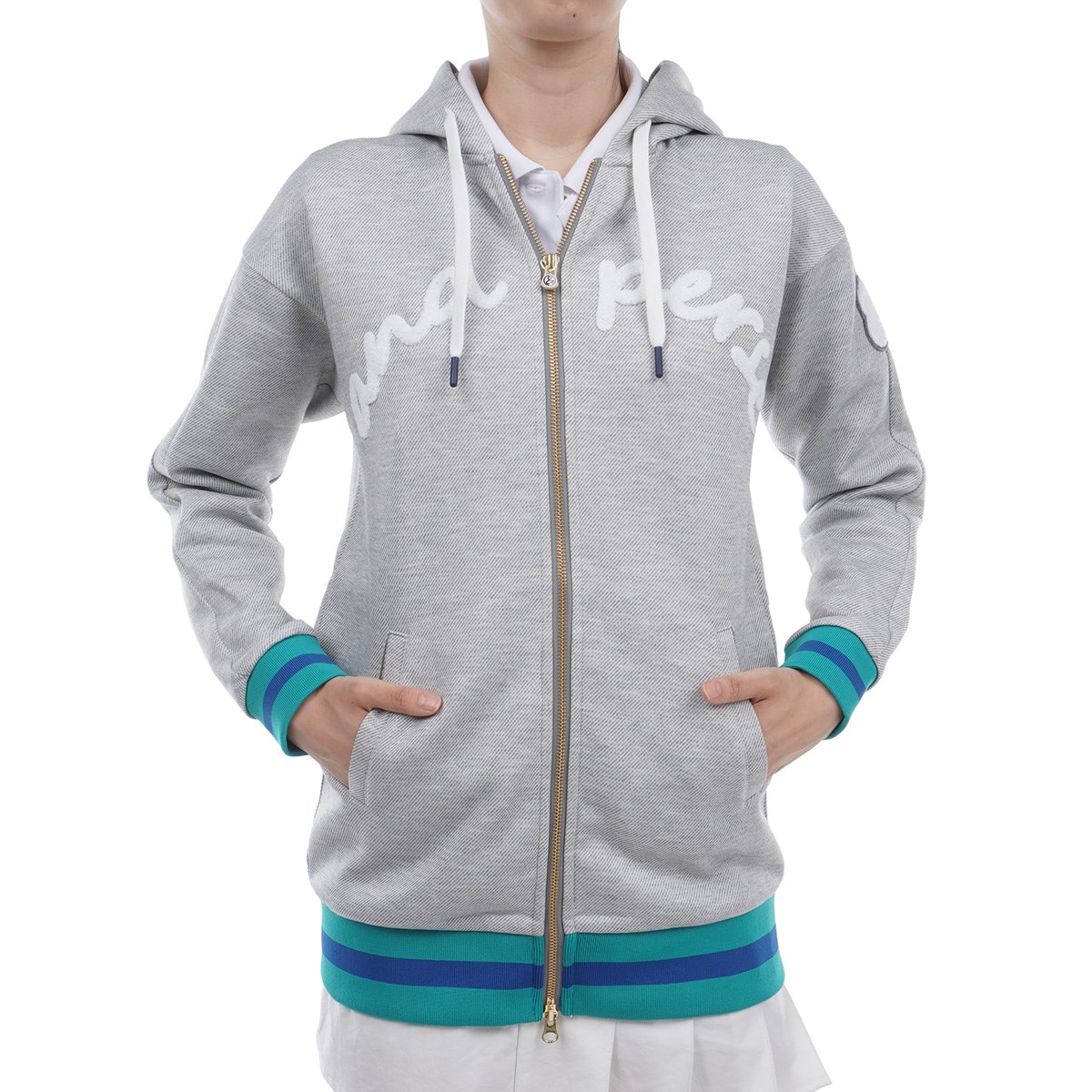 アンパスィ and per se 長袖ダブルジップパーカー グレー LL ゴルフ