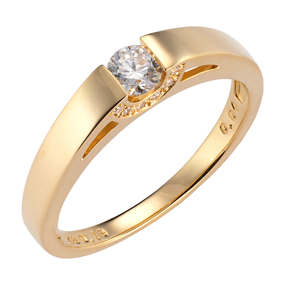 通販限定】K18イエローゴールド 0.18カラット ダイヤモンド リング