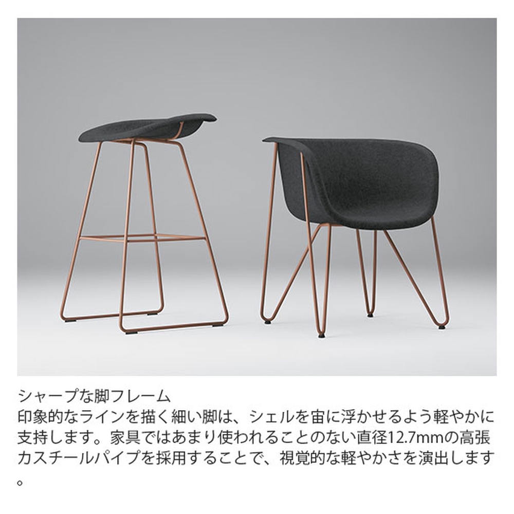 リフェルト 座ヌード ハイスツール 脚/グレー(GNT): ITOKI | イトーキ