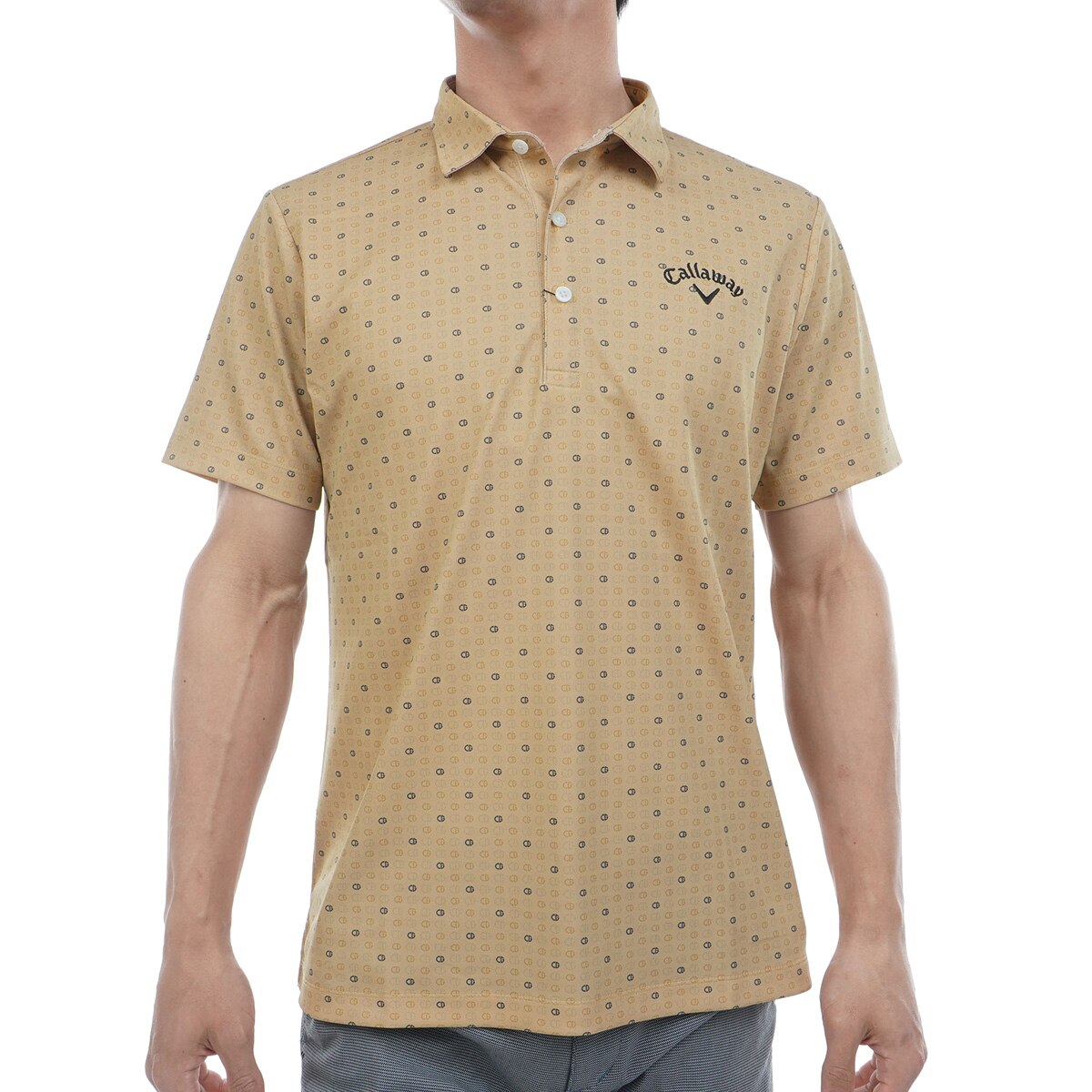 セール・アウトレット】-3℃裏クールロゴプリント 鹿の子半袖ポロシャツ