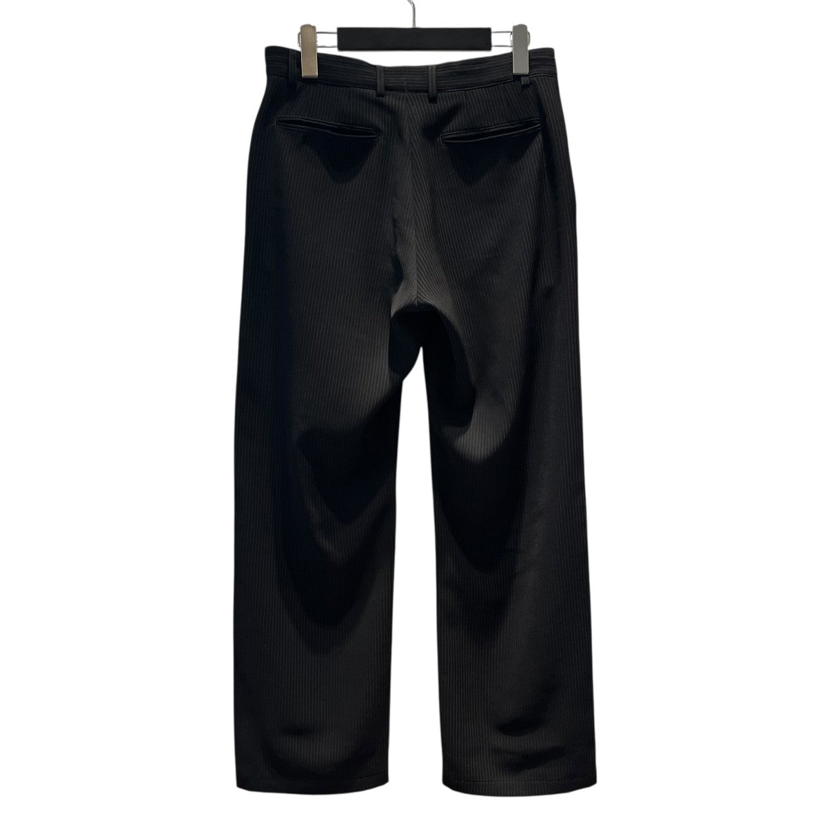 EMPORIO ARMANI ベロアスラックス ストライプ ストレート レザー