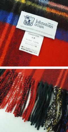 ジョンストンズ / JOHNSTONS / タータンチェック柄 カシミヤ 大判