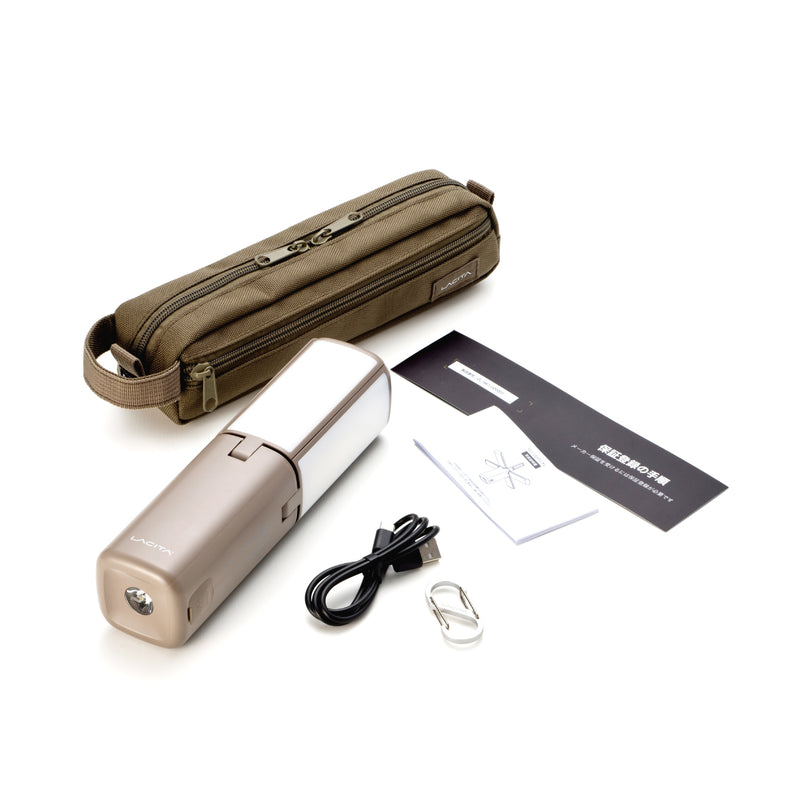 LACITA LEDランタン キャンプ 小型 充電式 13,400mAh 電球色 蛍光色