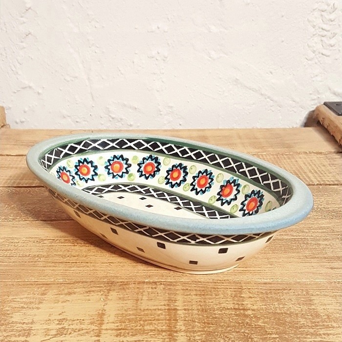 ポーリッシュポタリー Ceramika WIZA社製 グラタン皿、寸法20 x 11.2