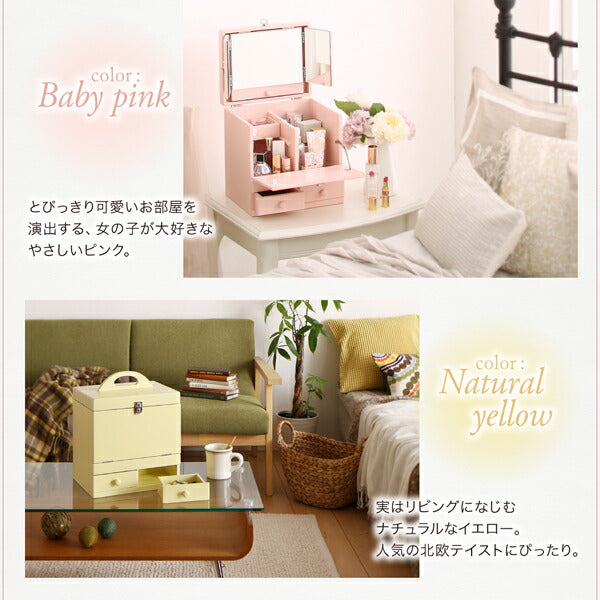 三面鏡付き カラフル木製メイクボックス – precocirico