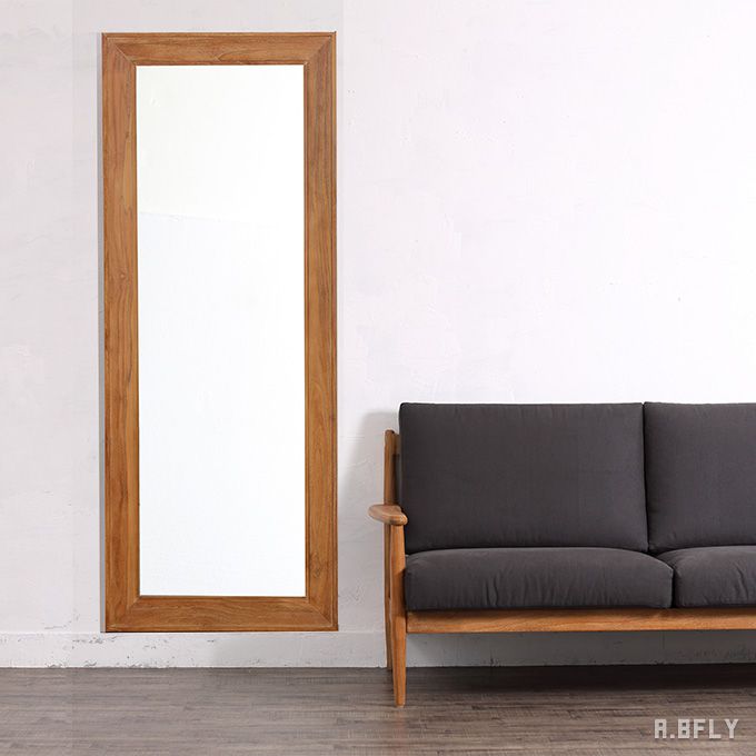 楽天市場】ウォールミラー スタンドミラー 姿見 全身鏡 チーク 木製