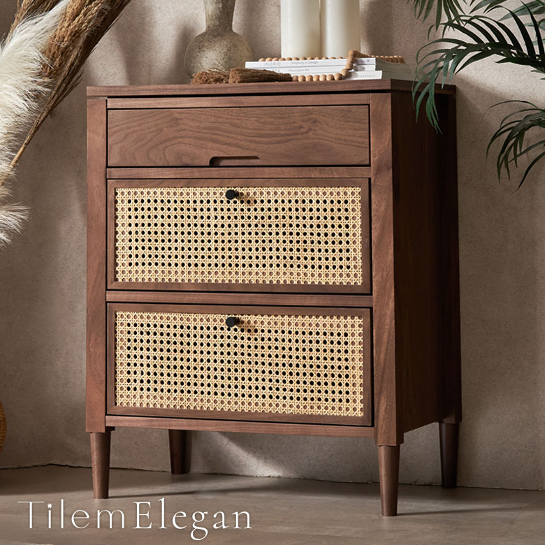 楽天市場】ラタンローチェスト4段 ハニーブラウン チェスト 棚