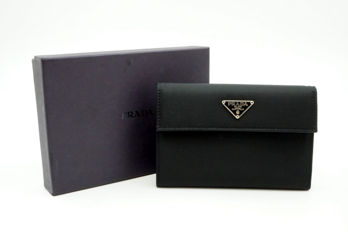 楽天市場】極美品 プラダ PRADA 三角ロゴ 三つ折り財布 サフィアーノ