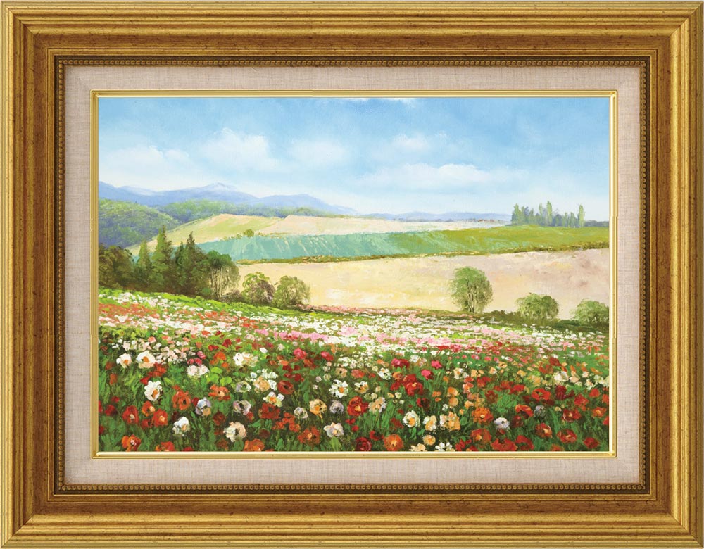 楽天市場】手描き油絵 木村 咲 黄色い小花 F6 画家本人手描き絵画/額