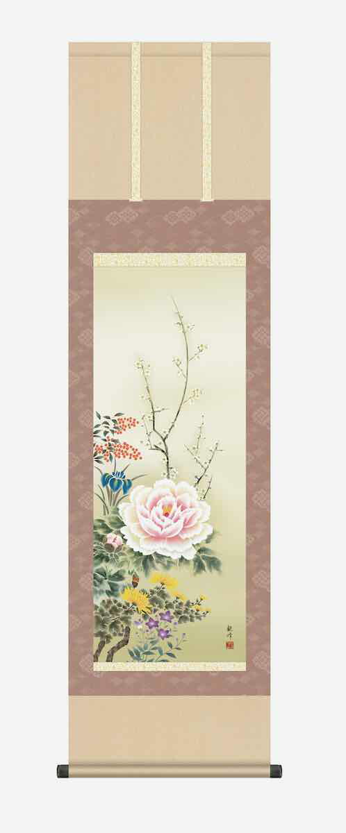 楽天市場】掛け軸 掛軸 夏掛け 花鳥画 「紫陽花」西尾香悦 ＜送料無料