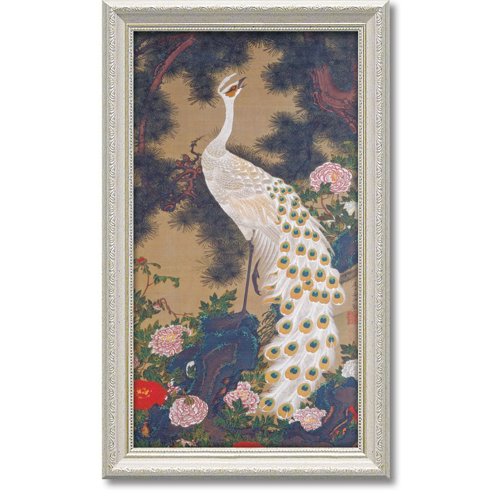 楽天市場】版画 絵画 名画 日本画 老松孔雀図 (ろうしょうくじゃくず