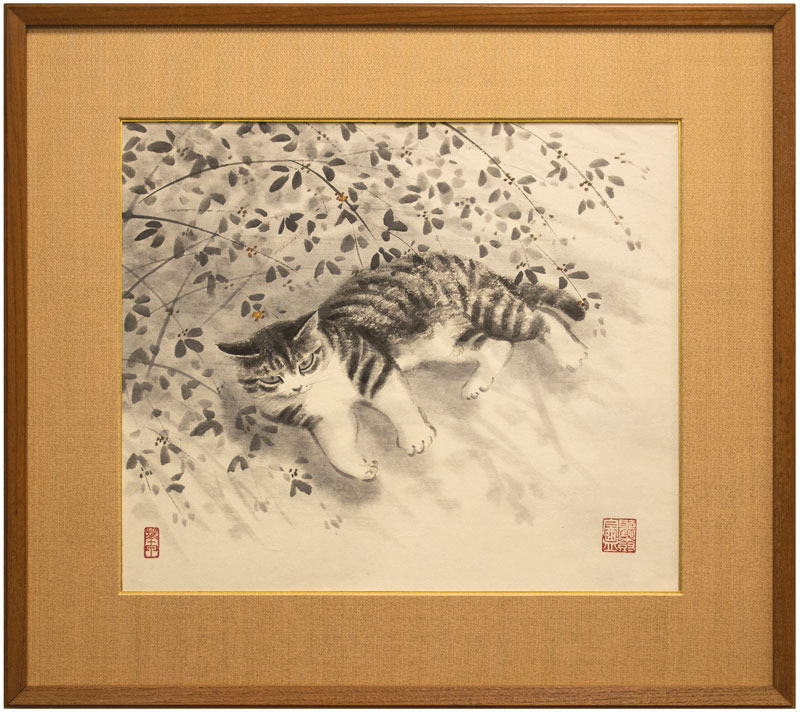 楽天市場】川島睦郎 「 猫 」 日本画 P10 ( 10号 )【中古】 : 内田画廊