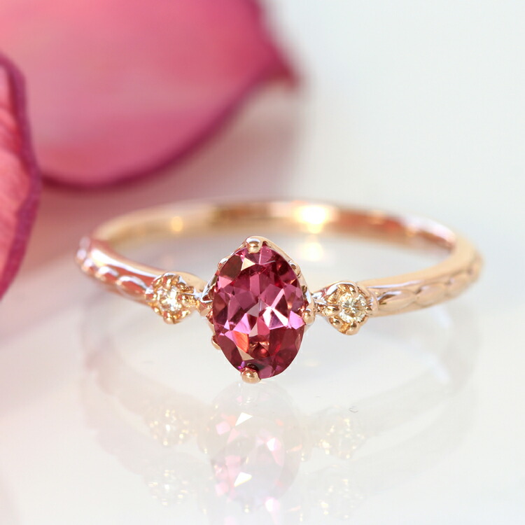 楽天市場】マラヤガーネット ダイヤモンド K18カラーゴールド リング