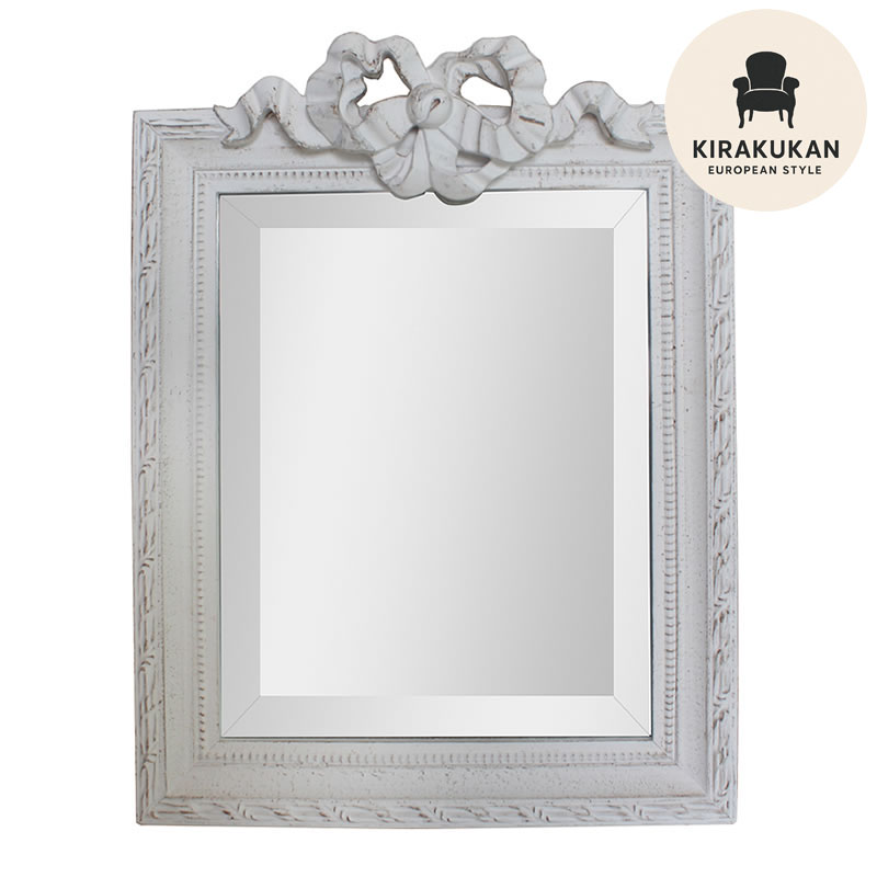 楽天市場】フレンチリボン オーバル ウォールミラーミラー リボン