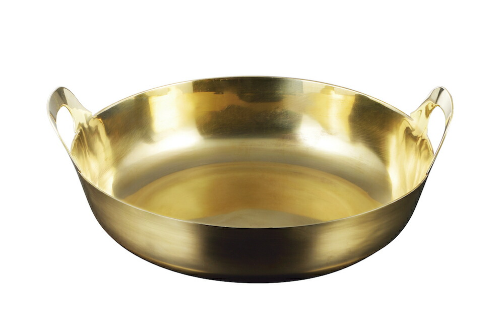 楽天市場】【伝統工芸品】ガス火用 真鍮製 揚げ鍋 (取手付き) 30cm