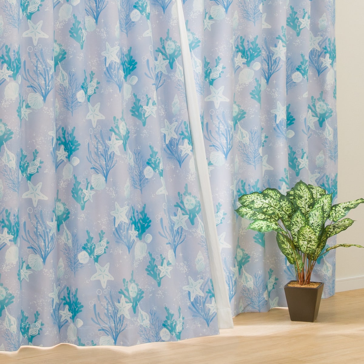 楽天市場】遮光2級・遮熱カーテン(PK077 BL) ニトリ 【玄関先迄納品