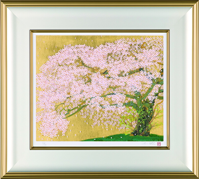 楽天市場】中島千波 春麗山桜 桜 絵画 和風 日本画家 シルクスクリーン