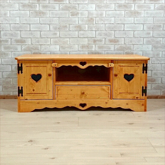 カントリー風テレビボード 木製 ハート型 カントリー風テレビボード