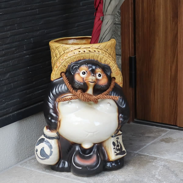 楽天市場】【ポイント10倍】信楽焼 17号表札狸傘立て 信楽焼たぬき