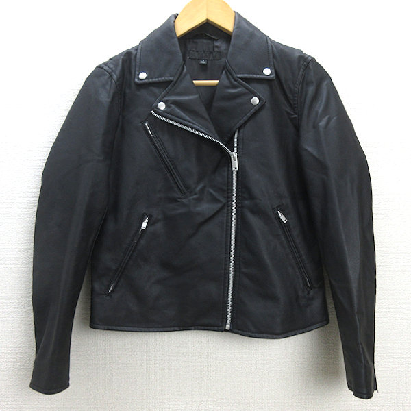 楽天市場】s□ユニクロ/UNIQLO 404207 ネオレザーライダースジャケット