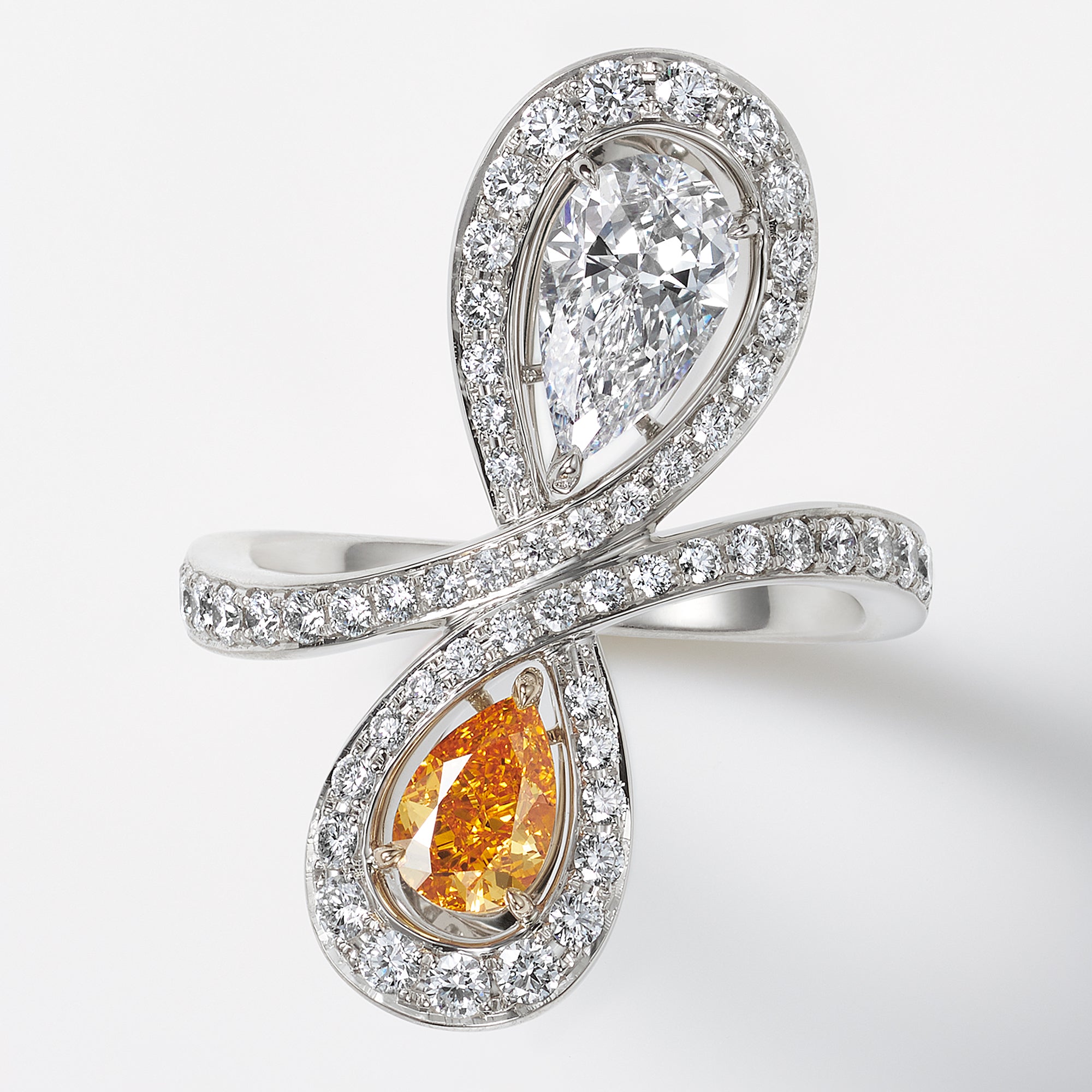 ペアシェイプ オレンジダイヤモンドリング JRAP020│ロイヤル