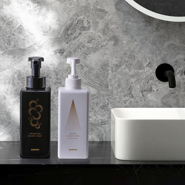 サラヤ｜エレガントボトル 600mL 手洗い石けん用 Black01 〔英字