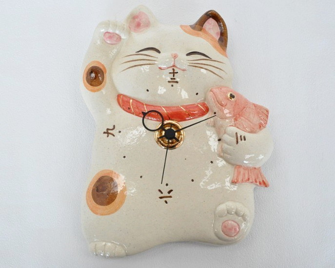 和雑貨 四季彩堂 オンラインショップ / 尾振り掛け時計 福々招き猫