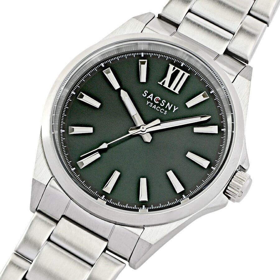 サクスニーイザック 3針モデル SY15217-GR メンズ クオーツ 電池式