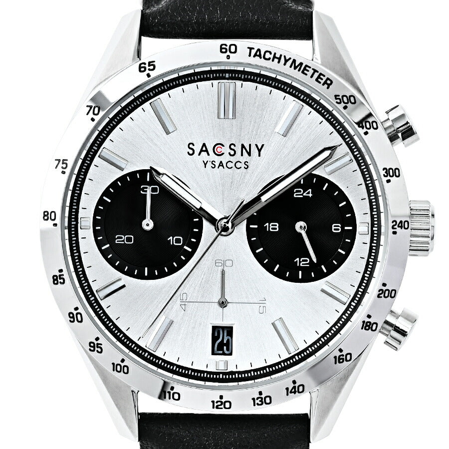 サクスニーイザック クオーツ クロノグラフ SY15221-WH メンズ 電池式