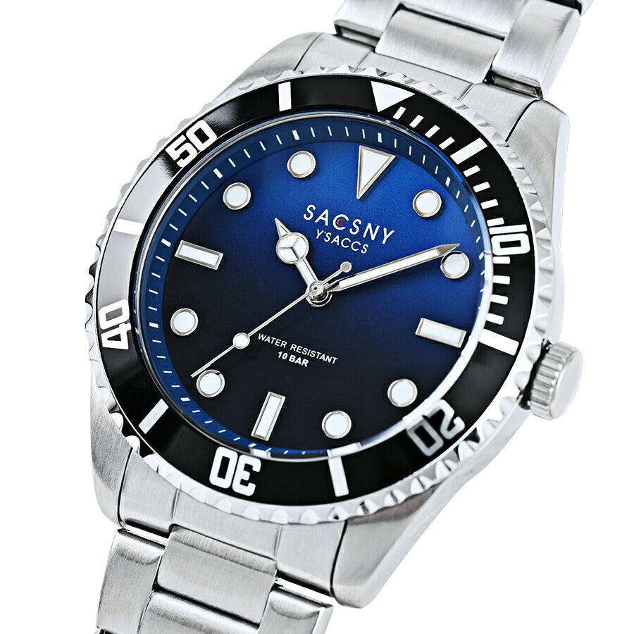 サクスニーイザック 3針 ダイバーデザイン SY15223-BL メンズ クオーツ