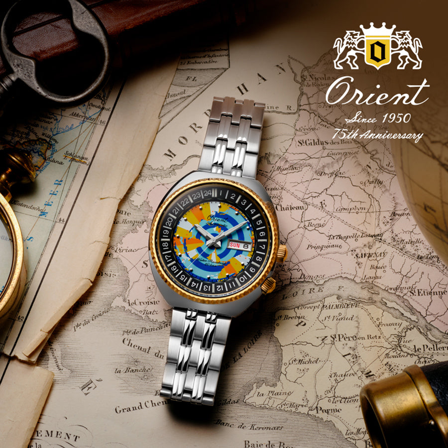 オリエント 75周年記念 限定モデル 復刻 ワールドマップ RN-AA0E08Y