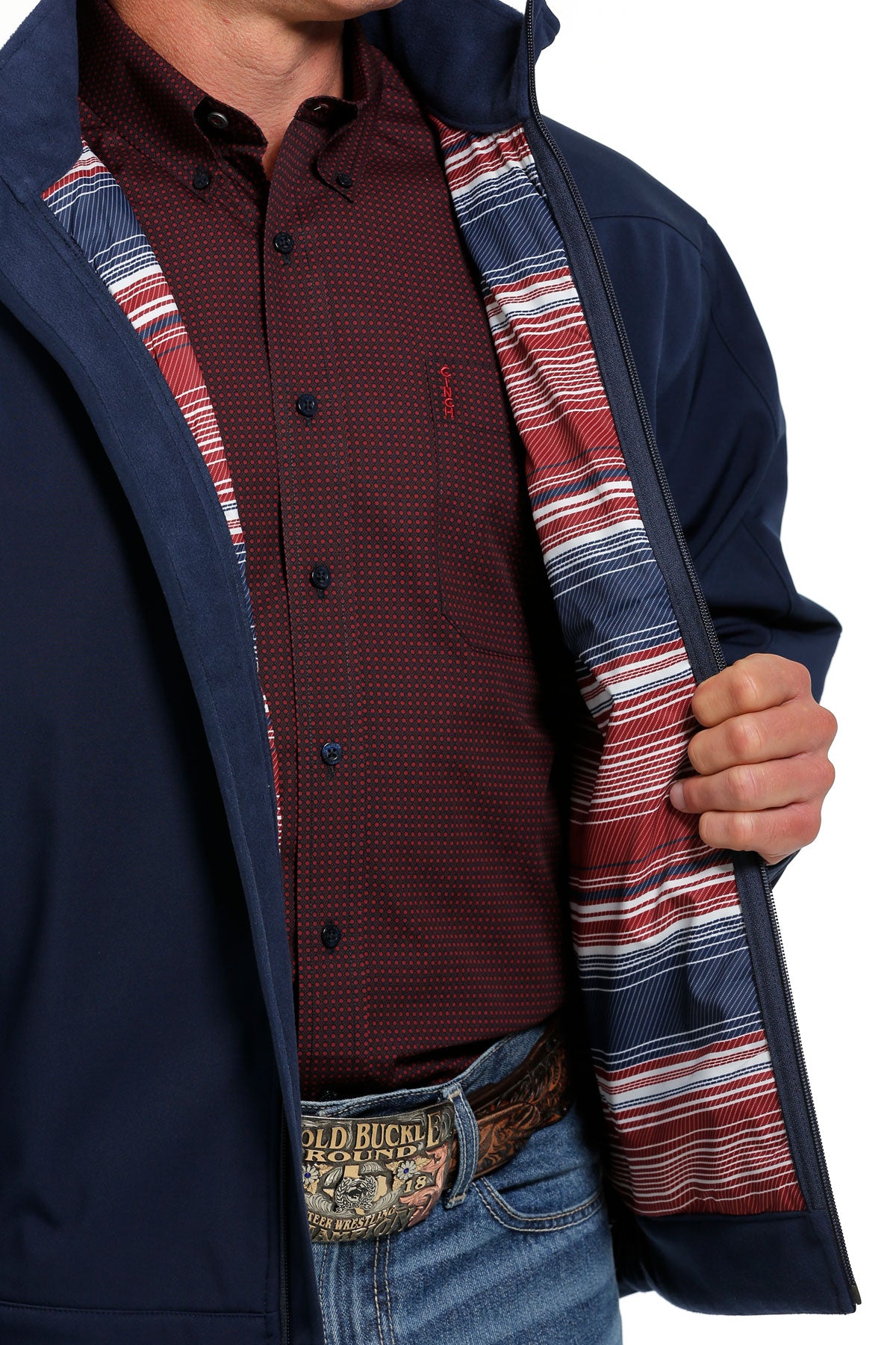 Cinch Men's Navy Solid Bonded Jacket – West 20 Saddle Co.