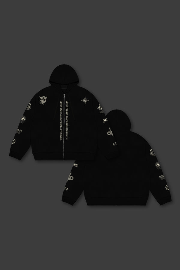 XENO “NFTS” ZIP HOODIE BLACK