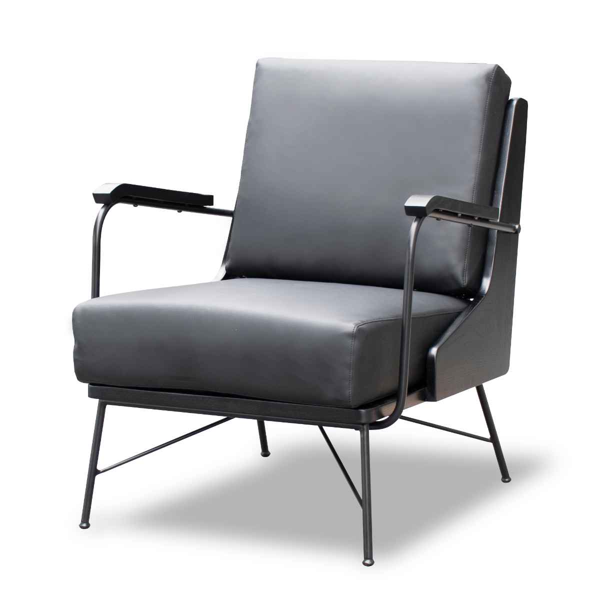 ソファ 1人掛け ヴィンテージ調 アッシュ背板 幅66cm （ ソファー