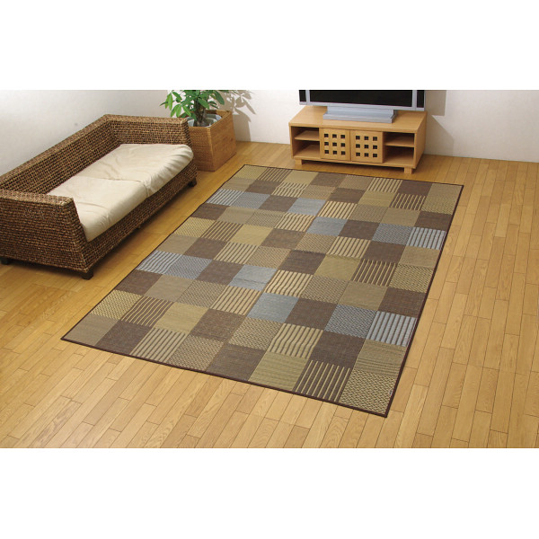袋織い草ラグ（京刺子）ブラウン | シャディギフトモール