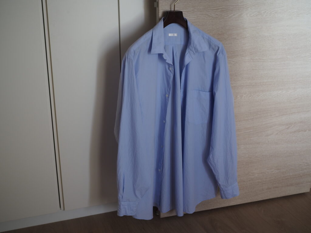 2023SSのCOMOLIシャツ サックスを買ってみた【サイズ感と