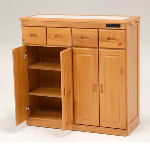 萩原 キッチンカウンター 幅91cm×高さ91cm ナチュラル MUD-6525NA 1台