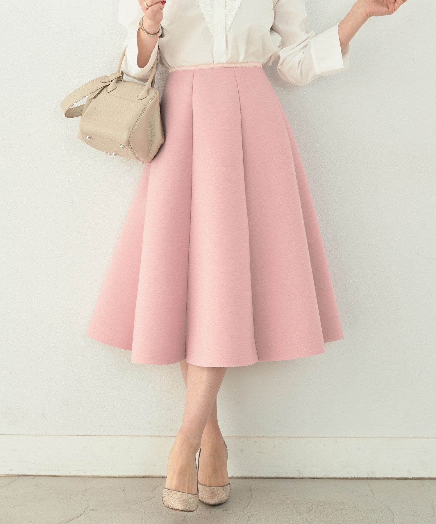 TIME-SALE ボンディング フレア スカート Liala×PG 全5色｜lpg612-0302