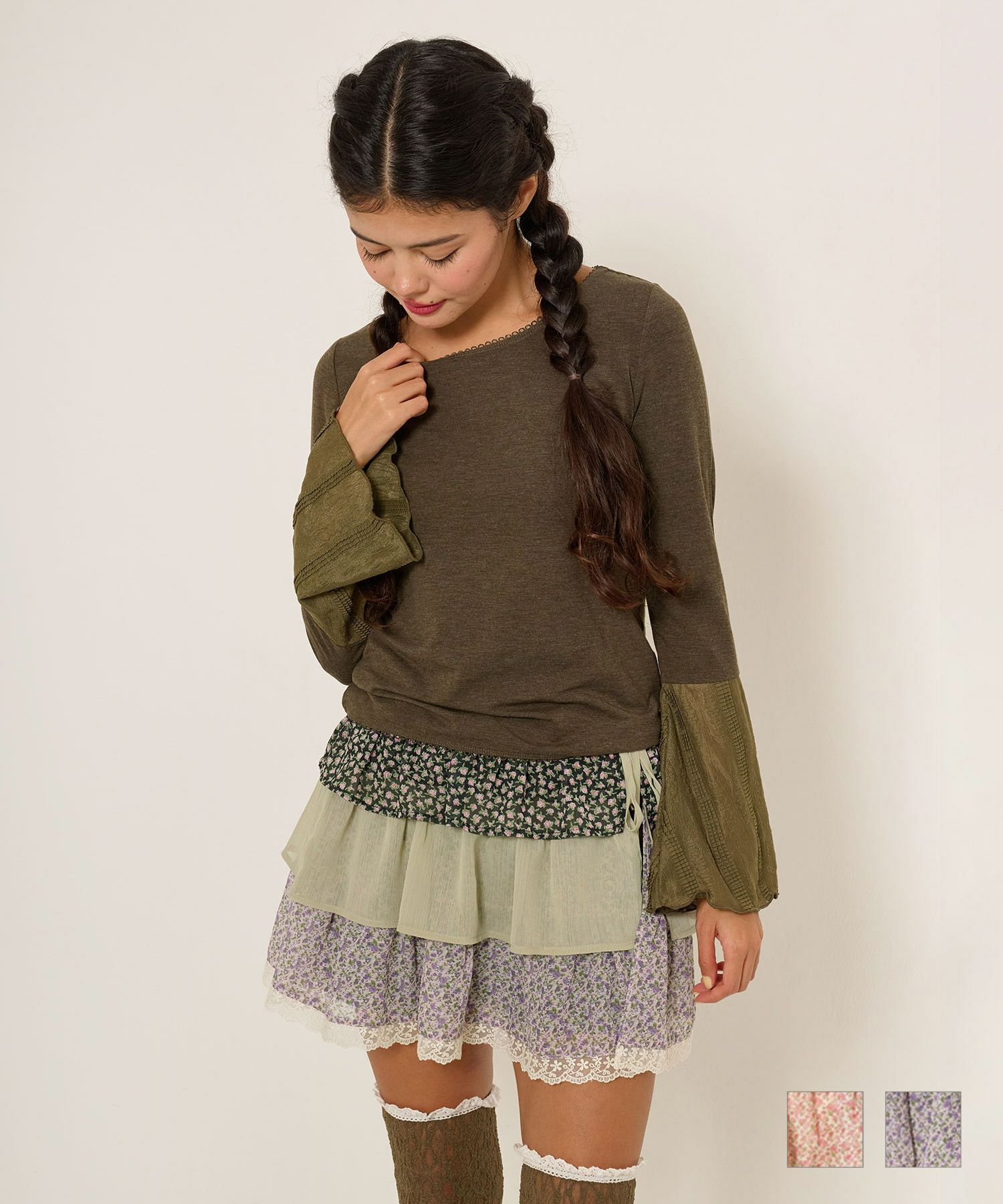 フリルラップレイヤード ショートパンツ TINA：JOJUN 全2色｜tnj711