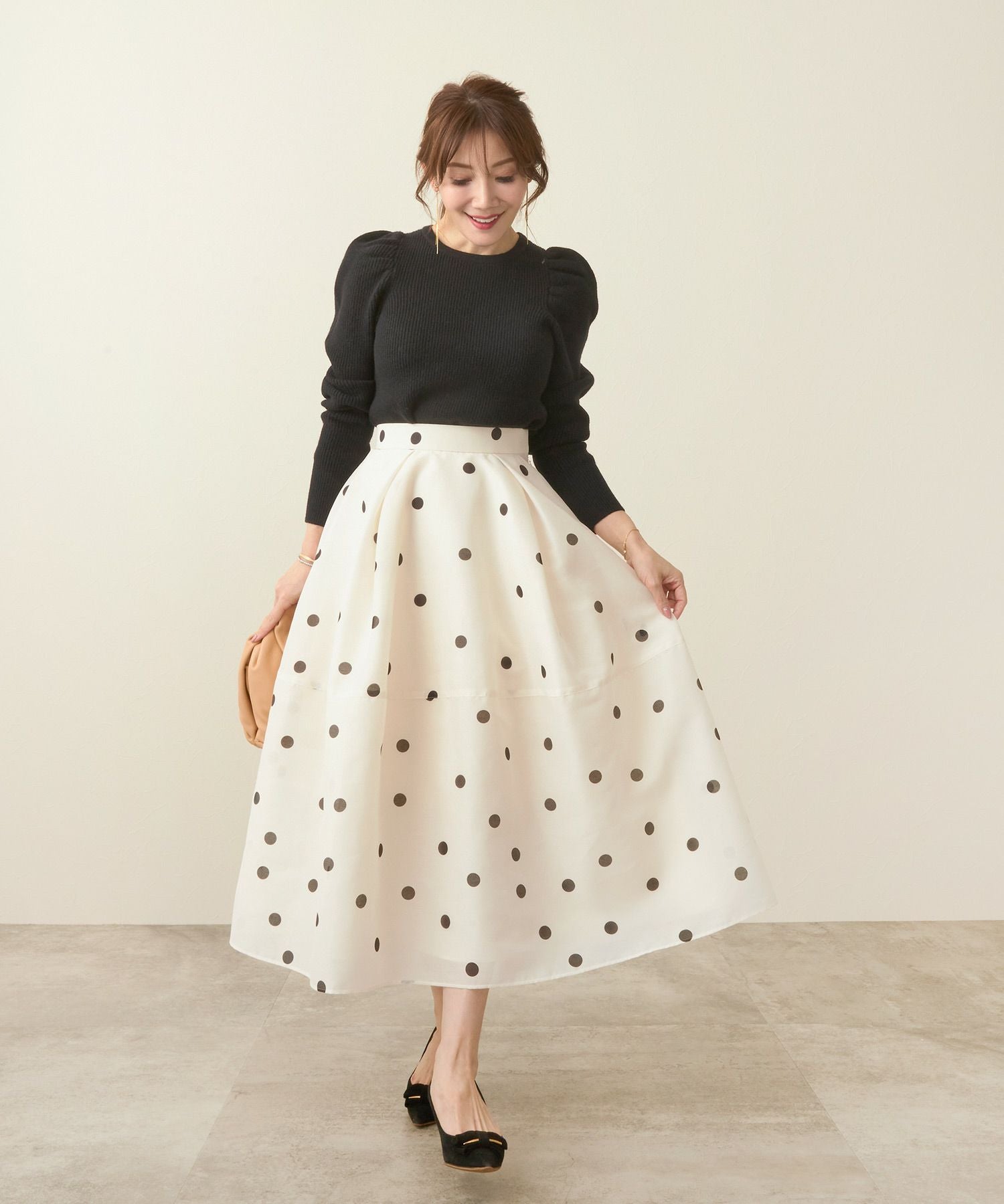 水玉 フレア スカート Liala×PG 全2色｜lpg611-1847【3】 - フレア商品