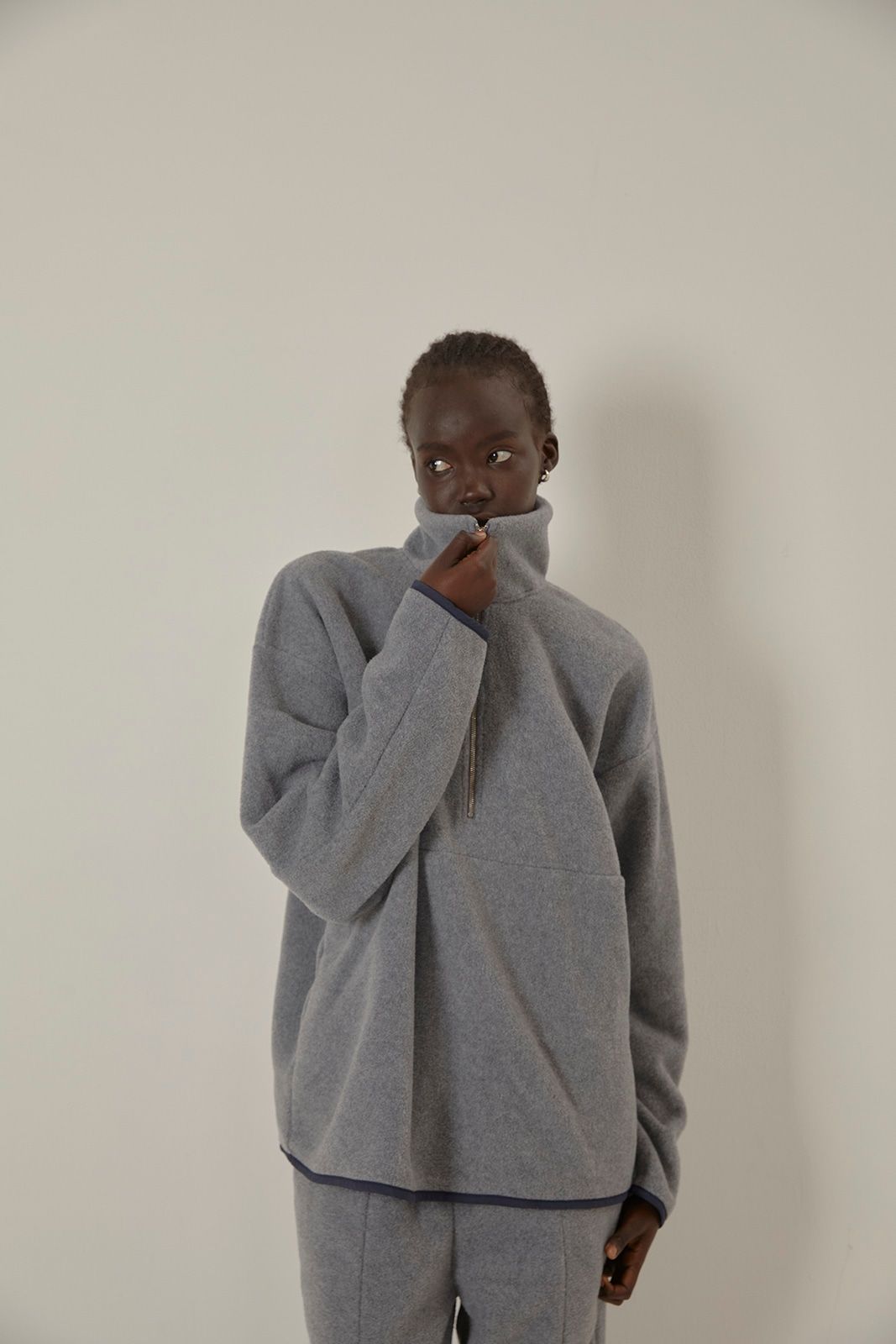 CAVEZA ROSSO - ハーフジップフリースプルオーバー (グレー) | Sir