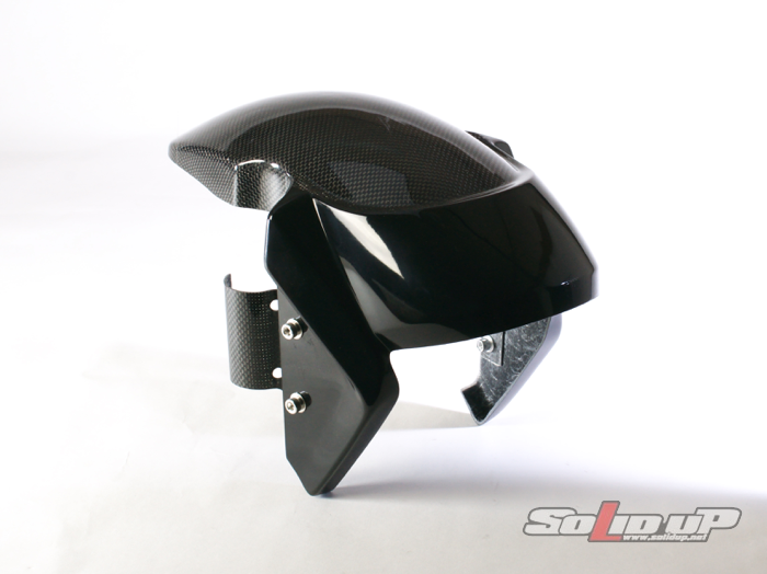 ズーマー(DioZXフォーク)用 フロントフェンダー(カーボン平織り/黒ゲル